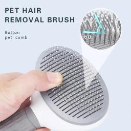 Pente para animais de estimação, agulha de aço inoxidável, remoção de pelos de cães e gatos, flutuante, limpeza de pelos, beleza, cuidados com a pele, escova de limpeza de cães de estimação - Image 3