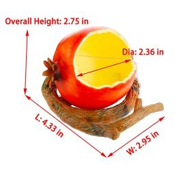 Alimentador de pássaros e papagaios em forma de frutas, tigela de comida e água romã laranja, recipiente para gaiolas de gaiola, 1pc - Image 5