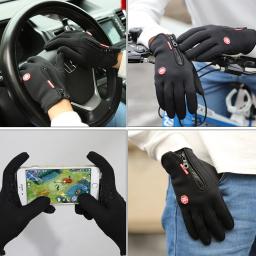 Luvas esportivas de lã para motocicleta para homens e mulheres, tela sensível ao toque, quente, impermeável, à prova de vento, antiderrapante, ciclismo, outono, inverno - Image 5