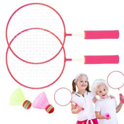 Treinador de tênis de mesa com raquete para crianças, raquete de badminton infantil, quadro de liga, 2 petecas de nylon - Image 1