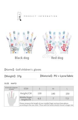 1 par luvas de golfe júnior crianças jovens meninos meninas mão esquerda mão direita dura sentir branco azul vermelho luva de golfe presente cão preto - Image 6