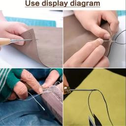 Artesanato De Couro Profissional Kit De Ferramentas De DIY, Kit De Reparação De Costura De Mão, Soco De Costura, Escultura De Trabalho, Conjunto De Groover - Image 4