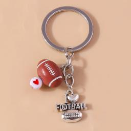Criativo Mini 3D Esporte Bola Chaveiro, Chaveiro Pingentes para Porta-Chave Do Carro, Decoração Da Bolsa, Rugby, Futebol, Jóias Presentes - Image 3