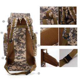 Mochila tática impermeável para Trekking, pesca, caça, Molle Bag, esporte ao ar livre, mochilas militares, 80L - Image 3