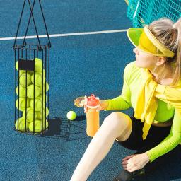 Hopper de tênis de aço inoxidável, Cesta para fácil transporte, 25 Bolas de tênis, 15 Pickleball Capacidade - Image 5