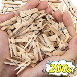 50/200 pçs clipes de fotos de madeira mini prendedor de roupa memo papel peg diy artesanal decoração festa de casamento suprimentos atacado - Image 2