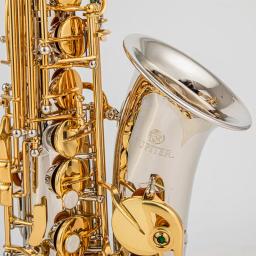 Nova chegada alto eb tune saxofone instrumento musical de bronze laca ouro sax com caso bocal - Image 1