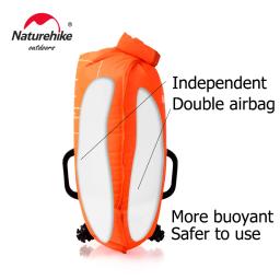 Naturehike inflável bóia de natação, impermeável armazenamento seco saco, cinto ajustável, flutuação saco, airbag duplo, nadar flutuando, 28L - Image 3