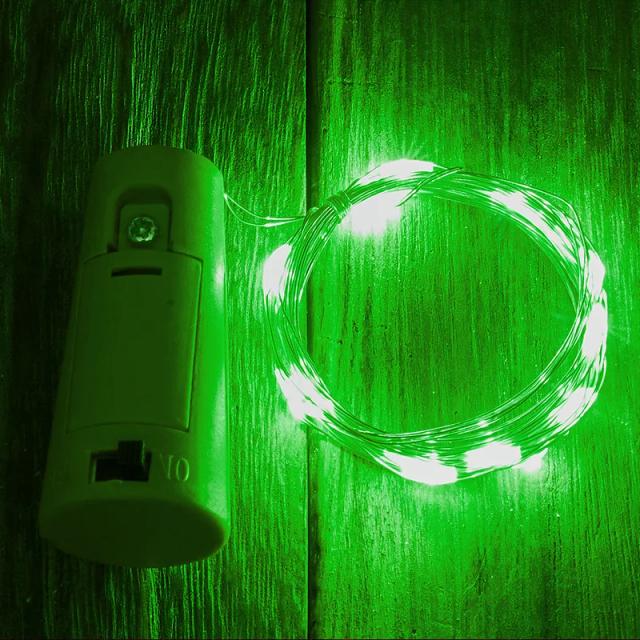Guirlanda de Luzes Coloridas para Garrafa de Vinho com Cortiça - Decoração de Festa e Casamento, 2m com 20 LEDs em Fio de Cobre