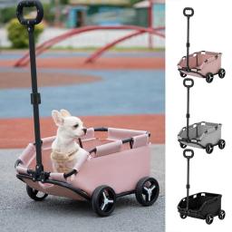 Carrinho de cachorro universal para cães pequenos, rolamento Cat Carrier, Pet Carriage, 4 rodas, leve, carrinho dobrável, carrinho de compras - Image 1