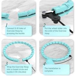 24 seções inteligente esporte hoop ajustável cintura fina massageador exercício ginásio círculo anel equipamentos de fitness cintura fácil perda de peso - Image 2