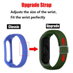 Elástico Ajustável Nylon Trançado Pulseira, Pulseira para Xiaomi Mi Banda 3, 4, 5, 6, 7 Strap, Miband 5 - Image 3