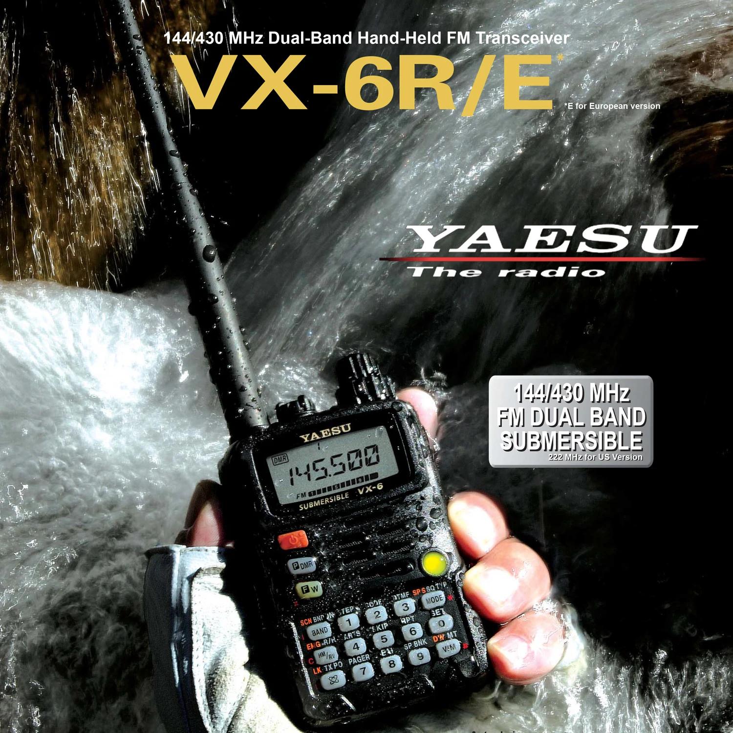VX-6R VX-6E YAESU Amateur Walkie Talkie IPX7 Submersível FM 144/430MHz Dual Band Transceptor de banda de ar marinho de ondas curtas - Image 1
