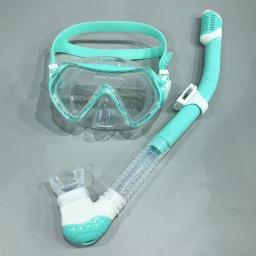 Conjunto de óculos de snorkel infantil com capa de nariz, máscara de mergulho antinevoeiro, equipamento de natação, vidro temperado, 180 °, 3-10 anos, meninos e meninas jovens - Image 2