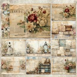 Pacote de cartões de papel Panalisa Craft, estilo vintage, Scrapbooking jardim, Scrapbooking extravagante, peso leve, tamanho A5, 8 folhas - Image 3