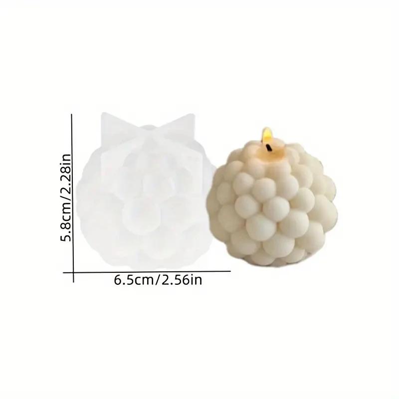 Molde da vela do silicone 3D, bolha cilíndrica, bola redonda, aromaterapia perfumada, molde do emplastro, bolo de DIY, fatura artesanal - Image 1