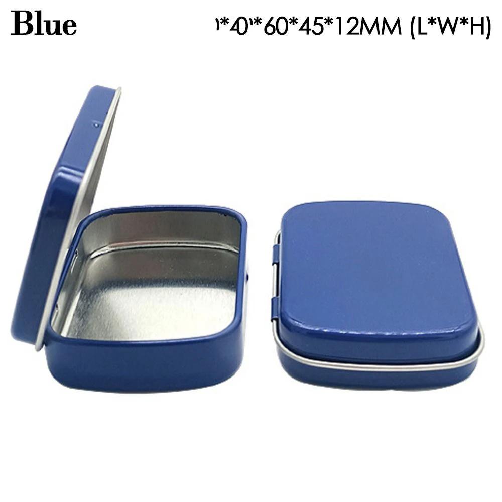 Mini caixa de lata de metal com tampa Recipiente retangular portátil Pequeno kit de armazenamento Casos de comprimidos de doces Organizador doméstico - Image 1