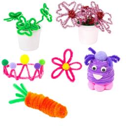100 pçs tubo de haste de chenille crianças diy brinquedos criativos artesanato varas limpadores jardim de infância educacional material artesanal tiras de pelúcia - Image 6