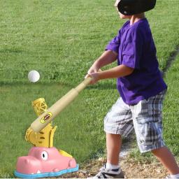 Lançador de beisebol e brinquedo para crianças, treinamento de beisebol ao ar livre, 1 máquina pop up pitching 6 bolas de beisebol - Image 4