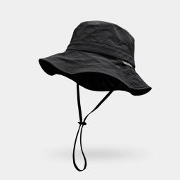 Chapéus de sol de cor sólida para homens boné de pesca ao ar livre aba larga proteção anti-uv feminino balde chapéu verão caminhadas bonés de pescador - Image 1