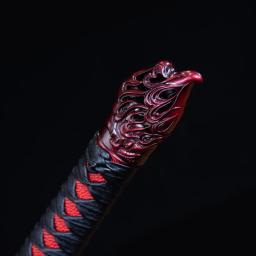 Espada de batalha chinesa kongfu feita à mão, lâmina de aço de alto manganês, tang completo real pronto para treinamento, chama vermelha catana - Image 3