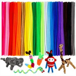 Chenille Pipe Cleaner Sticks para Crianças, Quebra-cabeça DIY, Artesanato Criativo, Decorações de Projetos, Hastes de Arte para Crianças, 6mm x 12 Polegadas - Image 2