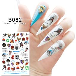 1 pçs estilo esportivo decoração da arte do prego adesivos rugby basquete futebol gamedecalques slider envolve manicure decoração fornecimento - Image 3