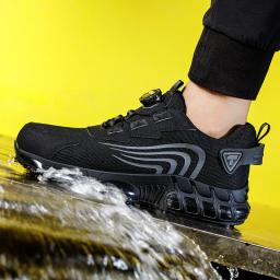 Sapatos de segurança de trabalho homens botas mulheres biqueira de aço esporte snekers à prova de punctura à prova de acidente luz resistente ao desgaste qualidade industrial - Image 3