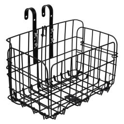 Cesta dianteira e traseira dobrável do metal, cesta ajustável da bicicleta, portador do armazenamento do fio - Image 4
