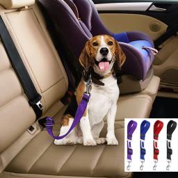 Cinto de segurança para carro, gato, cachorro, ajustável, clipe de viagem, reflexivo, elástico, corda de tração, buldogue francês, acessórios para cães - Image 1