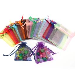 10 pçs/lote 24 cores sacos de organza saco de jóias armazenamento de presente de casamento bolsas com cordão sacos de embalagem de jóias presente atacado - Image 5