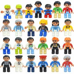 Figuras de ação bonecas tamanho grande blocos de construção trabalhadores da família médico policial agricultor compatível grandes tijolos duplas brinquedos do miúdo - Image 1