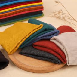Tecido com nervuras de malha de algodão elástico Tecido de manga elástica para camisola, Tecido de manguito estendido, Suprimentos de costura DIY - Image 4