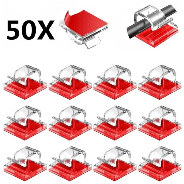 Organizador de Cabos Auto-Adesivo: Fixer Clips para Casa, Escritório e Carro