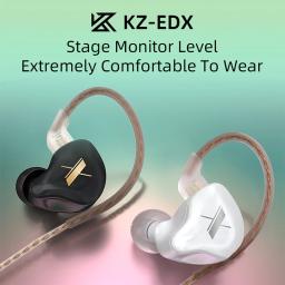 Fones de ouvido KZ EDX 1 Fones de ouvido intra-auriculares esportivos com cancelamento de ruído de graves HIFI dinâmicos - Image 3