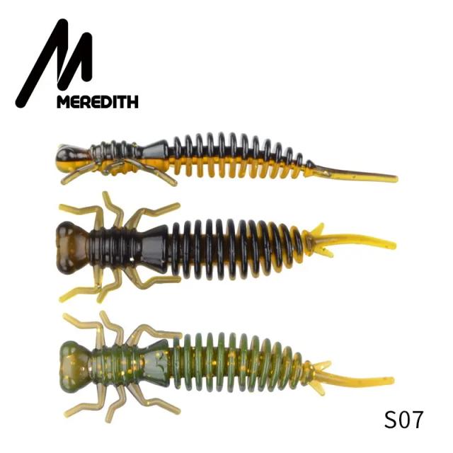 Meredith Larva Iscas Macias 50mm/10 pçs Minhoca de Pesca Silicone Baixo Pique Minnow Swimbait Jigging