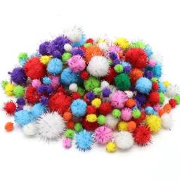 Glitter Pom Pom Ball para crianças, alto elástico, macio, misturar cores, material artesanal, jardim de infância, Natal, artesanato DIY, decoração, brinquedos - Image 4