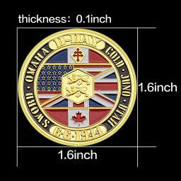 Normandy Landings Challenge Coin, Medalha Comemorativa, Grandes Eventos Históricos, Ornamento de Metal Desktop, Presente do Festival, 19ud6.6 - Image 5