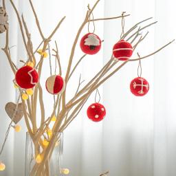 Mini lã feltro bola ornamentos decoração de festa de árvore de natal pingente esferas bolas de presente de feriado ornamentos de ano novo - Image 3