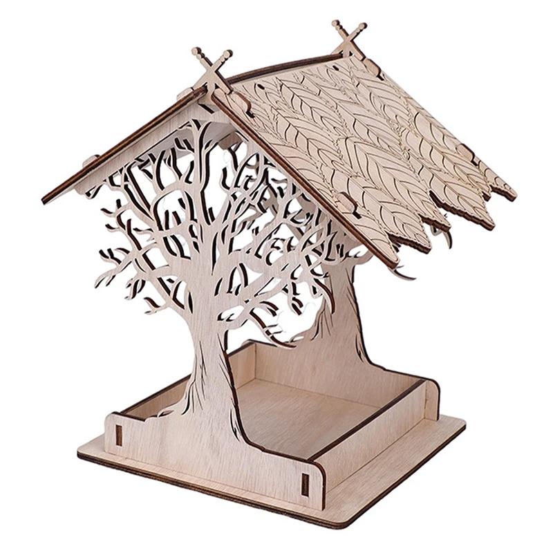 Alimentador De Pássaro Ao Ar Livre De Madeira, Pendurado Gaiola Montada, Pet Suprimentos para Jardim, Decoração Do Quintal, Alimentação Da Casa, DIY - Image 1