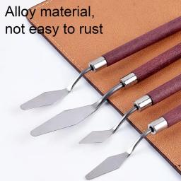 Arte Espátula com Cabo De Madeira, Paleta Kit Facas, Pintura A óleo Acessórios, Mistura De Cor, manchas, Espalhando, 7Pcs - Image 3