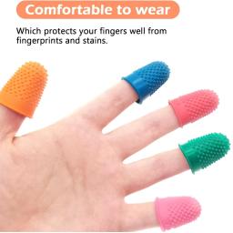 Silicone Dedo Protetores, dedal, manga, Dicas Guarda, ponta do dedo, polegar, almofadas para bordado, costura, corte, 5pcs - Image 2