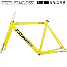 Tsunami snm100 conjunto de quadros de alumínio 700c, quadro de engrenagem fixa e pista de garfo, bicicleta fixie 49cm 52cm 55cm 58cm, peças de bicicleta de velocidade única - Image 4