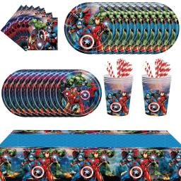 Super Herói Decorações De Aniversário, O Balão Vingador, Louça De Festa Descartável, Toalha De Mesa, Pratos, Copos, Bandeira, Presente - Image 2
