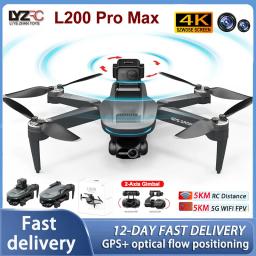 Novo Drone L200 PRO MAX GPS 4K Profissional HD com Câmera Dupla, Gimbal de 2 Eixos, 5KM, 360° °   Brinquedo Quadcopter RC com Evitação de Obstáculos e Motor Sem Escovas - Image 1