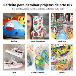 Conjunto de marcadores de pincel de pintura acrílica Arrtx, 60 cores para caneca de porcelana de vidro de rocha cerâmica, pintura em tela de tecido de madeira, materiais de arte - Image 6