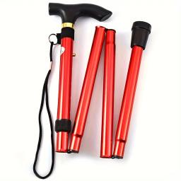 Bastão dobrável com ponta de borracha e altura ajustável, perfeito para caminhadas, trekking e viagens - Image 5