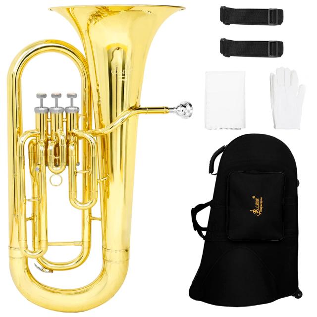 SLADE Eufônio Bb Flat Latão 3 Chaves Instrumento Musical Profissional