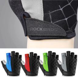 ROCKBROS-Luvas de Ciclismo para Homens e Mulheres, Meio Dedo, À Prova de Choque, Respirável, BTT, Bicicleta de Montanha, Esportes - Image 3