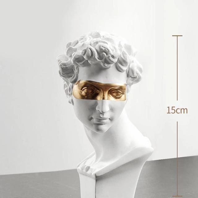 Estátuas Modernas de Resina para Decoração de Interiores - Esculturas Pretas de 15cm para Mesa e Ambientes Elegantes